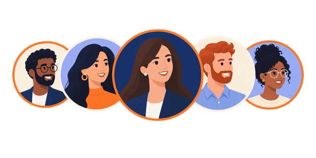 Illustrated sales team avatars